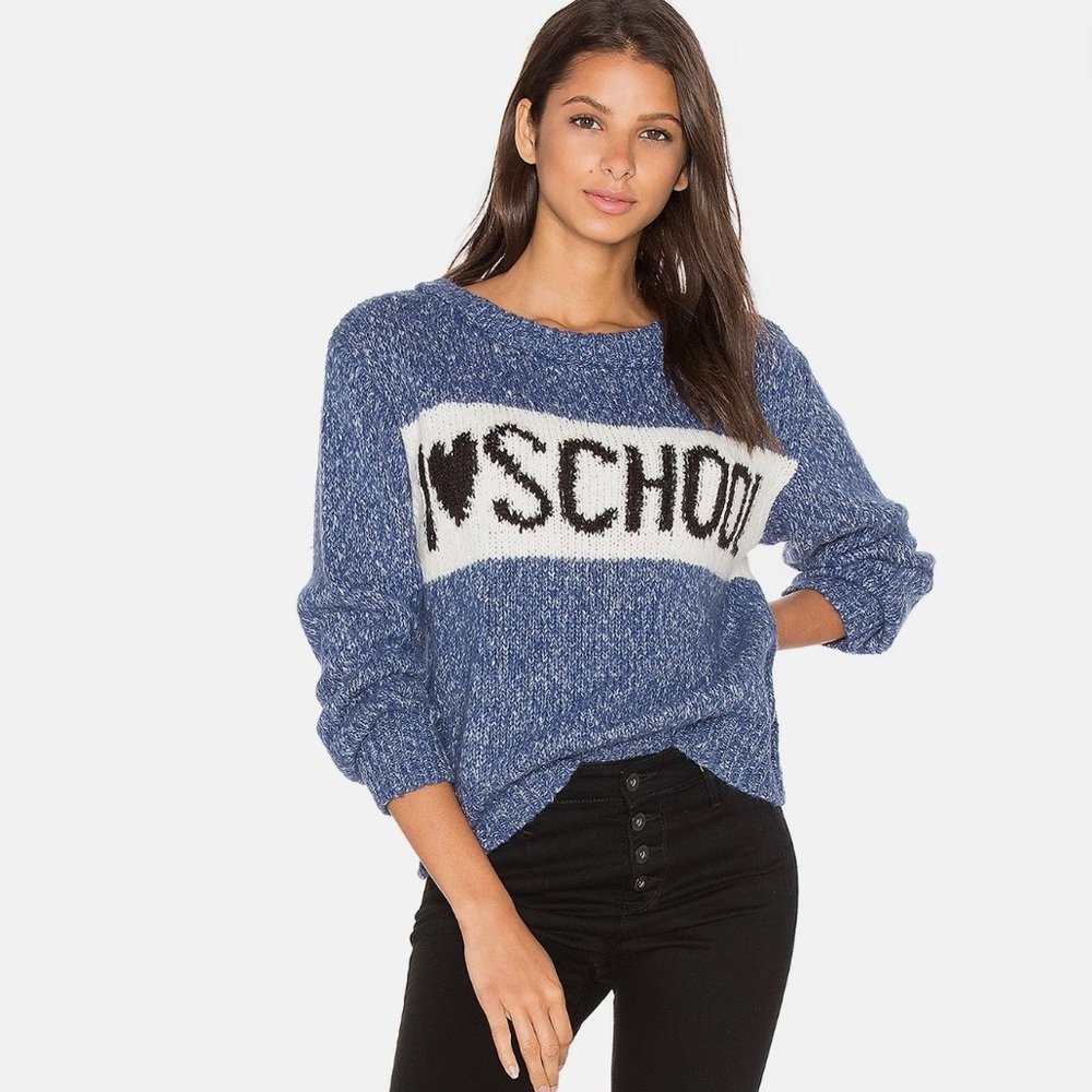 Wildfox Blue 'No School' Sweatshirt